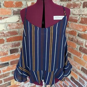 Anthropologie Harlyn Navy Striped Tank NWT